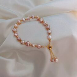 Elegant Faux Pearls Rose Gold Bracelet